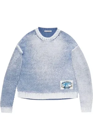 Acne Studios Truien, Heren, Blauw, S, Katoen, Blauwe Trui voor Mannen Stijlvol
