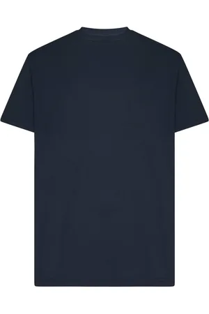 LOW BRAND Tops, Heren, Blauw, 3Xl, Katoen, Blauwe T-shirts en Polos Ribbed Crewneck