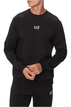 Emporio Armani Tops, Heren, Zwart, L, Zwarte Sportieve Sweatshirt EA7 Stijl