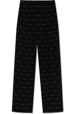 Balenciaga Broeken, Heren, Zwart, L, Wijde broek met monogram