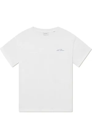 Les Deux Tops, Heren, Wit, XL, Katoen, Blauw Wit Crew T-Shirt Moderne Stijl