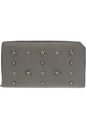 Jimmy Choo Pre-owned, Dames, Grijs, ONE Size, Leer, Tweedehands leren portemonnees