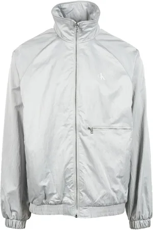 Calvin Klein Jassen, Heren, Grijs, M, Polyester, Lichtgewicht jas met ritssluiting