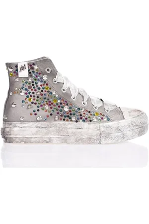 Mimanera Schoenen, Dames, Veelkleurig, 39 EU, Aangepaste Sneakers met Swarovski-kristallen