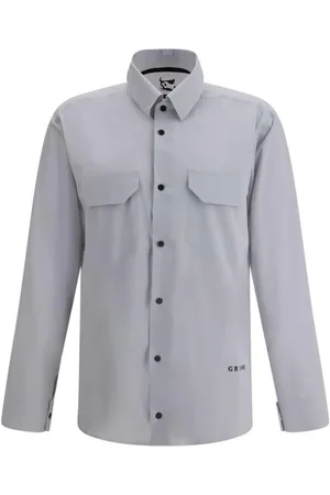 GR10K Overhemden, Heren, Grijs, M, Geborduurde Monogram Ultrasound Shirt