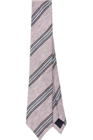 Paul Smith Accessoires, Heren, Roze, ONE Size, Gestreepte stropdas voor mannen