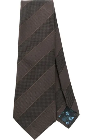 Paul Smith Accessoires, Heren, Bruin, ONE Size, Gestreepte heren stropdas in tonale stijl