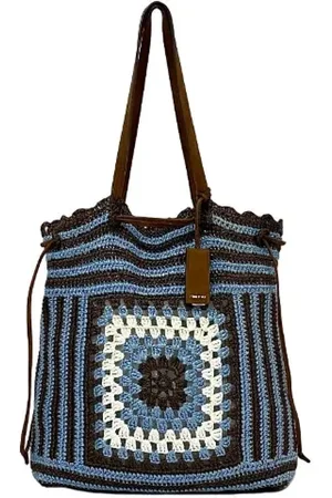 Miu Miu Pre-owned, Dames, Blauw, ONE Size, Pre-owned Raffia handbags