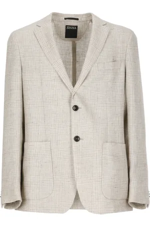 Ermenegildo Zegna Jassen, Heren, , L, Wol, Linnen en Wol Jas