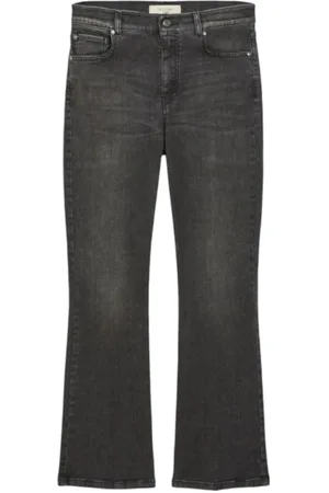 Max Mara Jeans, Dames, Zwart, M, Denim, Zwarte Cropped Slim Leg Jeans
