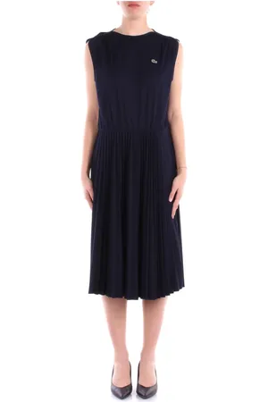 Lacoste Kleedjes, Dames, Blauw, S, Katoen, Blauwe Logo Front Jurk