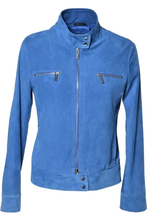 BALDININI Jassen, Dames, Blauw, S, Air Force suede jacket