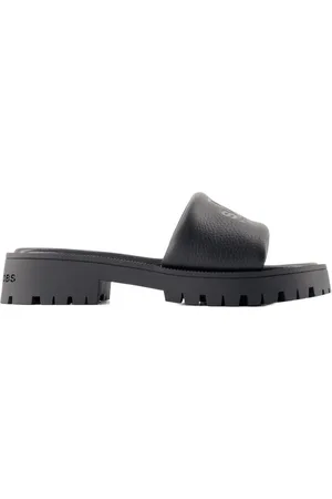 Marc Jacobs Schoenen, Dames, Zwart, 36 EU, Leer, Zwarte Leren Instap Sandalen