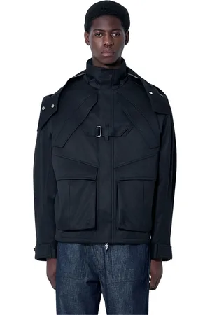 MUGLER Jassen, Heren, Zwart, S, Katoen, Katoenen Jack met Paneelconstructie
