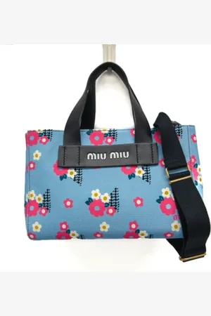 Miu Miu Pre-owned, Dames, Veelkleurig, ONE Size, Katoen, Tweedehands leren handtassen