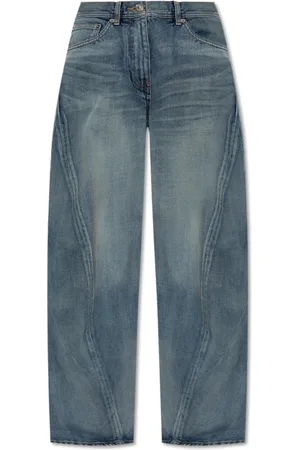 VERSACE Jeans, Dames, Blauw, W24, Katoen, Jeans met vintage-effect