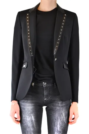 Philipp Plein Jassen, Dames, Zwart, M, Stijlvolle Blazers voor een chique uitstraling
