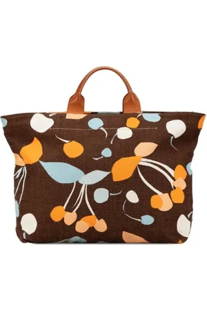 Miu Miu Pre-owned, Dames, Bruin, ONE Size, Leer, Tweedehands Canvas handtassen