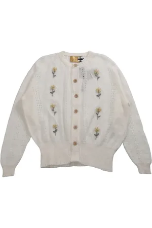 MAGLIANO Truien, Heren, Wit, M, Wol, Witte Mohair Cardigan met V-Hals