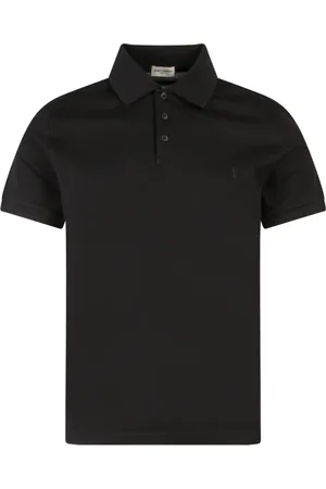 Saint Laurent Tops, Heren, Zwart, M, Katoen, Polo Shirts