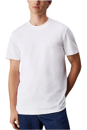 Calvin Klein Tops, Heren, Wit, L, Katoen, Heavy Regular T-shirt
