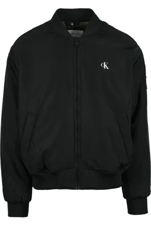Calvin Klein Jassen, Heren, Zwart, L, Katoen, Bomberjack 100% gerecycled katoen gewatteerd