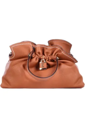 ERMANNO SCERVINO Tassen, Dames, Bruin, ONE Size, Bruin Logo Voorzijde Clip Afneembare Riem