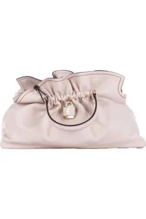 ERMANNO SCERVINO Tassen, Dames, Wit, ONE Size, Leer, Witte Logo Voor Clip Schoudertas