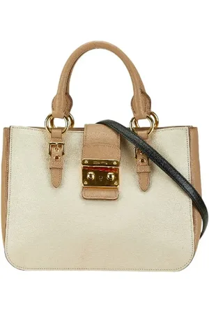 Miu Miu Pre-owned, Dames, , ONE Size, Leer, Tweedehands leren handtassen