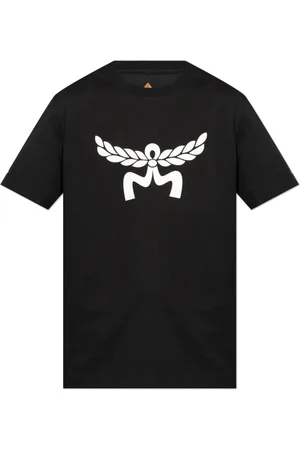 MCM Tops, Heren, Zwart, XL, T-shirt met logo