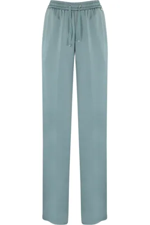 HERNO Broeken, Dames, Blauw, L, Polyester, Helderblauwe broek met rechte pijpen