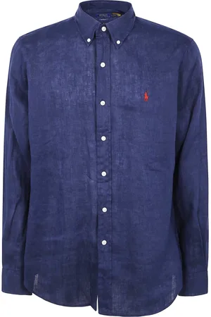 Ralph Lauren Overhemden, Heren, Blauw, M, Lange mouw sportshirt