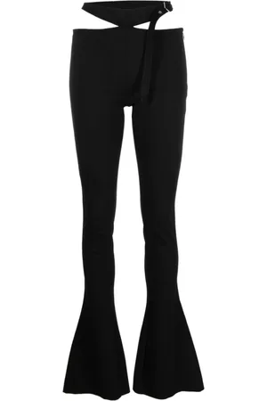The Attico Broeken, Dames, Zwart, L, Rayon, Wijde broek