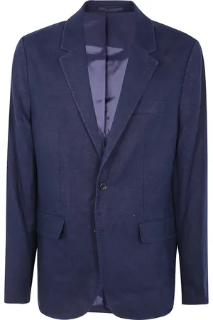 Michael Kors Jassen, Heren, Blauw, 2Xs, Linnen, Linnen Notch Blazer
