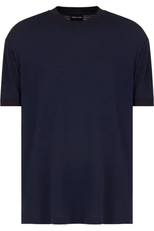 Giorgio Armani Tops, Heren, Blauw, 2Xl, Katoen, Casual Katoenen T-shirt