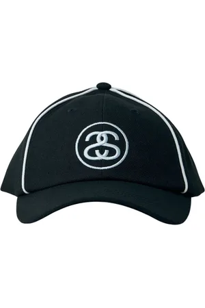 STUSSY Accessoires, Heren, Zwart, ONE Size, Polyester, Logo Motif Baseball Cap