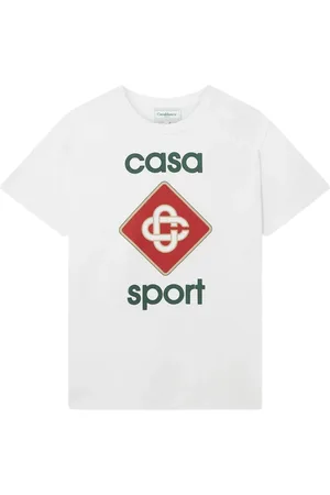 Casablanca Tops, Heren, Wit, XS, Katoen, Wit Katoenen T-shirt met Sport Logo