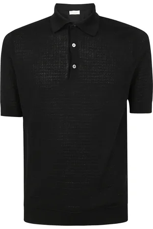 FILIPPO DE LAURENTIIS Tops, Heren, Zwart, 2Xl, Casual Polo Shirt met 3 Knopen