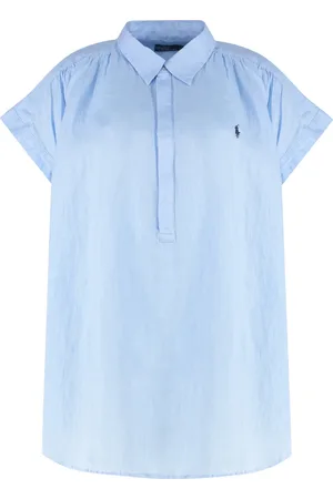 Ralph Lauren Blouses & Shirts, Dames, Blauw, M, Linnen, Afgeronde zoom Linnen Blouse