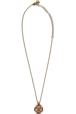 VERSACE Accessoires, Heren, Geel, ONE Size, Gouden Ketting met Medusa Hanger