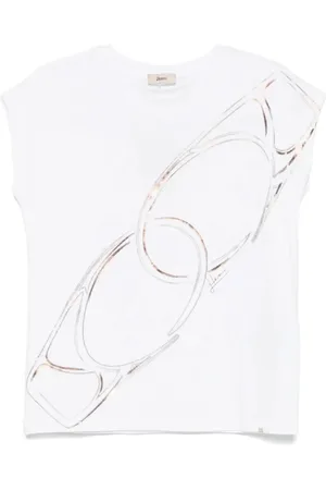 HERNO Tops, Dames, Wit, XS, Katoen, Stijlvolle T-shirt & Polo voor Vrouwen
