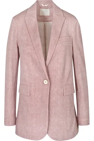 Circolo Jassen, Dames, Roze, L, Katoen, Piquet Katoenen Blazer met Revers