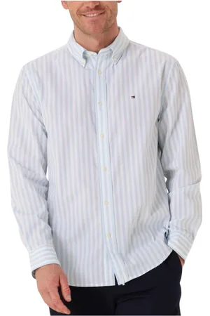 Tommy Hilfiger Overhemden, Heren, Blauw, 2Xl, Gestreept Casual Shirt voor Mannen