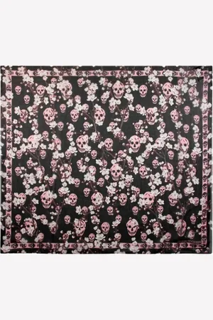 Alexander McQueen Accessoires, Dames, Zwart, ONE Size, Silk scarves