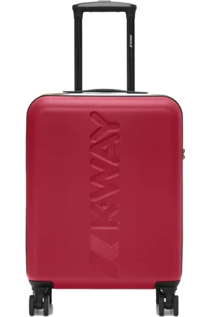 K-Way Koffers, unisex, Rood, ONE Size, Leer, Compacte reistrolley met Maxi-logo
