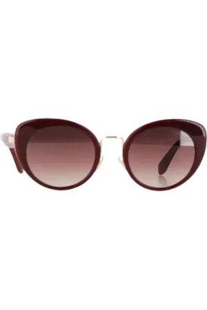 Miu Miu Pre-owned, Dames, Rood, ONE Size, Pre-owned Acetate sunglasses