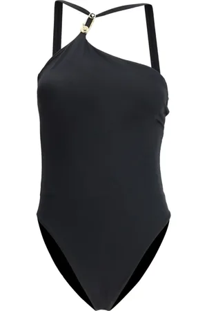VERSACE Badkleding, Dames, Zwart, L, Zwarte zwemkleding met metalen veiligheidsspeld