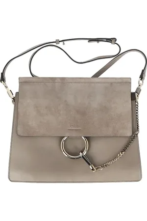 Chloé Pre-owned, Dames, Grijs, ONE Size, Leer, Tweedehands leren schoudertassen