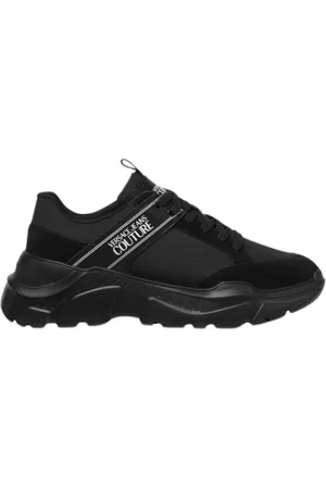 VERSACE Schoenen, Heren, Zwart, 44 EU, Leer, Zwarte Speedtrack Sneakers voor Heren