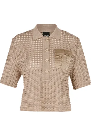 Marc Cain Tops, Dames, Bruin, XL, Bruine Polo Shirt